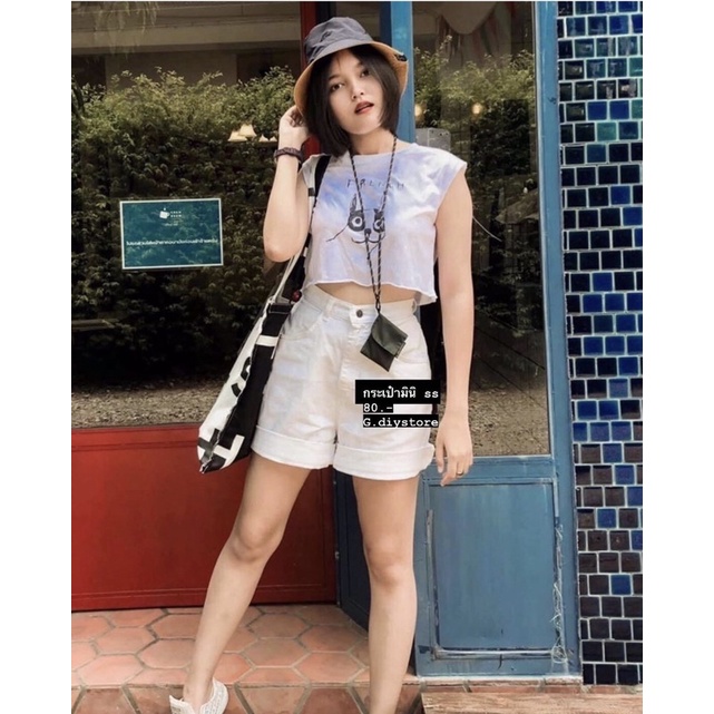 พร้อมส่ง Sacoche Bag (รุ่น จิ๋ว SS ) กระเป๋าผ้าไนลอน กันน้ำ ทรงสวย