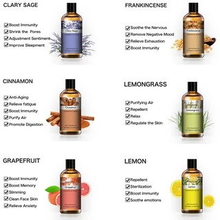 น้ำมันหอมระเหย กลิ่นหอมธรรมชาติ Phatoil น้ํามันหอมระเหย ยูคาลิปตัส ลาเวนเดอร์ ตะไคร้ ไม้จันทน์ ขนาด 100 มล. Essential Oil
