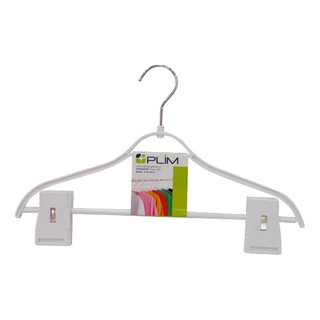 ไม้แขวนเสื้อมีหนีบ H-051AA SL ขาว PLIMHANGER WITH CLIPS PLIM H-051AA SL WHITE