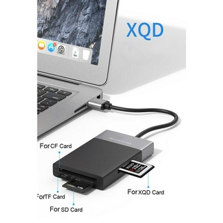 6 In 1 อะแดปเตอร์การ์ดรีดเดอร์ USB 3.0 2 พอร์ต ความเร็วสูง สําหรับ XQD CF TF MicroSD Compact Flash USB3.0