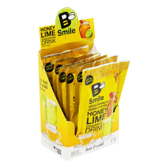 (ขนาดพกพา) มะนาวผสมน้ำผึ้งเข้มข้น​ ตรา​ บี-ส​ไมล์​  33ml.​ 1กล่อง6ซอง ราคา ถูกที่สุด ดีลบีเคเค แกลเลอรีภาพที่ 3