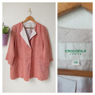 Crocodile Ladies เบลเซอสูทสวยๆ สีส้ม ผ้ากระสอบไม่ยืด Size L รอบอก 46 นิ้วค่ะ