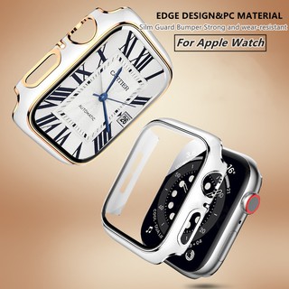 การชุบเคส Apple Watch สองสีพร้อมกระจกนิรภัยป้องกันหน้าจอแบบเต็มสำหรับ iWatch Series SE / 6/5/4/2/1 / SE