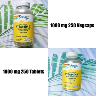 วิตามินซี Vitamin C Time Release 1000 mg 250 VegCaps or Tablets (Solaray®) เสริมภูมิต้านทาน Fast Acting Long Lasting