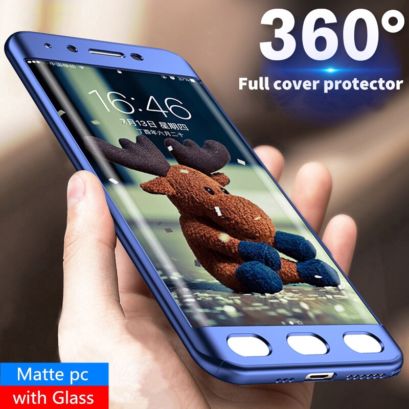 สําหรับ Samsung Galaxy A30S A50S A50 J7Pro J730 360 ป้องกันกันกระแทกบาง Hard โทรศัพท์มือถือกรณี + กระจกบรรเทา