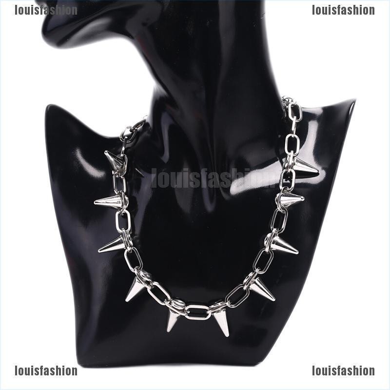 LFTH New Spike Rivet Punk Collar Necklace Goth Rock Biker Link Chain ...