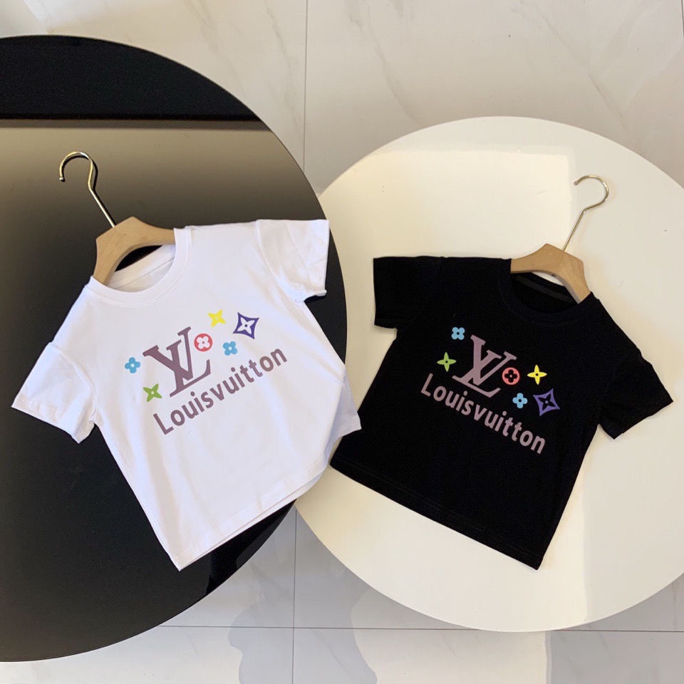 เสื้อยืดแขนสั้น ผ้าฝ้าย พิมพ์ลายตัวอักษร สวมใส่สบาย แฟชั่นฤดูร้อน สําหรับเด็ก 2022