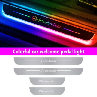 【Customized】โคมไฟโปรเจคเตอร์เลเซอร์ Led ฉายโลโก้ ติดขอบประตูรถยนต์ สําหรับ Mercedes benz USB