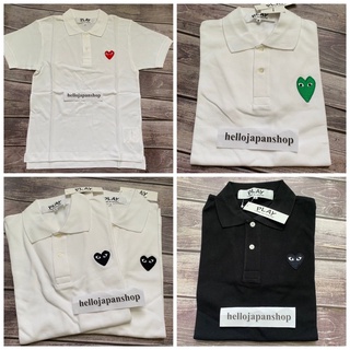 พร้อมส่ง Play Comme des garcons ของแท้ช็อปญี่ปุ่น100% เสื้อกอม Poloโปโล สีพื้นหัวใจเล็กอกซ้าย