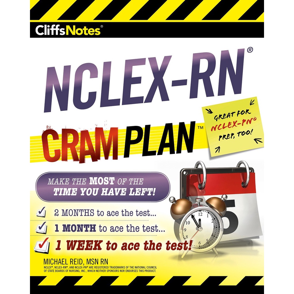 Cliffsnotes NCLEX-RN Cram Plan โดย Michael Reid (ฉบับ US ปกอ่อน)