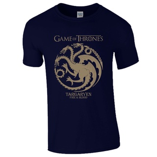 เสื้อยืดแขนสั้นลําลอง ทรงหลวม พิมพ์ลาย Game Of Thrones Tv Series Targaryen Khaleesi Fire Blood สไตล์ฮิปฮอป สําหรับผู้ชาย