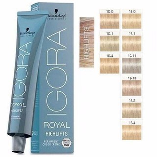 ‼️พร้อมไฮ‼️Schwarzkopf  IGORA ROYAL Highlifts ชวาร์สคอฟ อีโกร่า รอเเยล 60g.