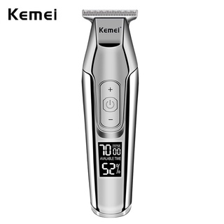 Kemei km 5027 ปัตตาเลี่ยนตัดผมไฟฟ้า หน้าจอ Lcd 0 มม. สําหรับผู้ชาย