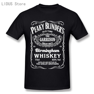 เสื้อยืดแขนสั้น คอกลม ผ้าฝ้าย 100% พิมพ์ลายกราฟฟิค Peaky Blinders Whiskey แฟชั่นสําหรับผู้ชายสามารถปรับแต่งได้