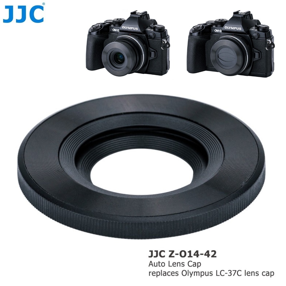 JJC Z-O14-42 ฝาปิดเลนส์อัตโนมัติเปลี่ยน LC-37C สำหรับเลนส์ Olympus M.ZUIKO DIGITAL ED 14-42mm F3.5-5.6 EZ , เลนส์ Digital 17mm F2.8, Panasonic G Vario 12-32mm F3.5-5.6 ASPH เลนส์