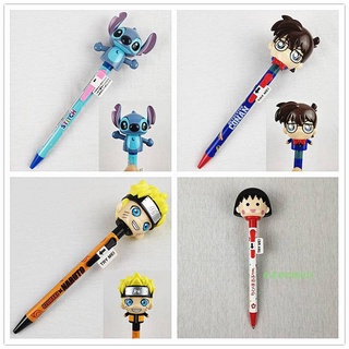 JAPAN MADE SAKAMOTO STITCH NARUTO DETECTIVE CONAN MARUKO CHAN MOVING HEAD BALL PEN