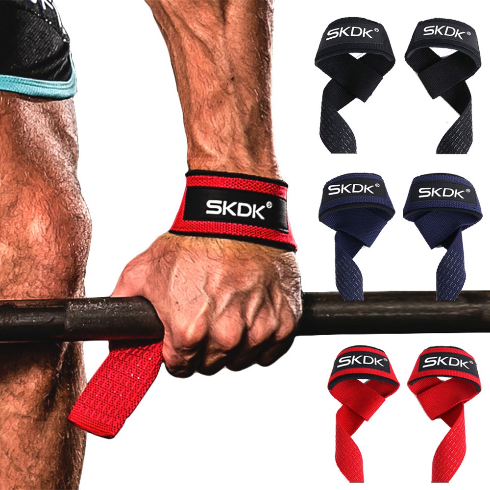 2 ชิ้น/คู่ Gym ฟิตเนสยกน้ําหนักสายรัด Dumbbell Hand Grips การฝึกอบรมสายรัดข้อมือสําหรับ Barbell