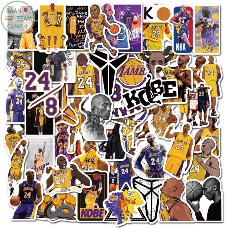 สติ๊กเกอร์ Kobe Bryant 178 โคบี ไบรอันต์ 50ชิ้น NBA La Lakers บาสเกตบอล บาส ลูกบาส เลเกอร์ เอ็นบีเอ 