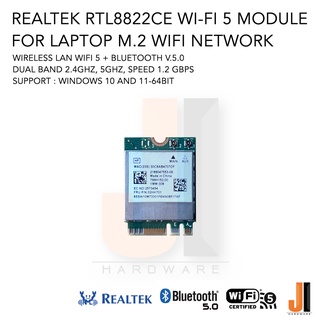 Realtek RTL8822CE Wi-Fi 5 M.2 wireless lan + bluetooth v.5.0 dual band 2.4Ghz speed 1.2 Gbps (ของใหม่มีการรับประกัน)