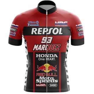 เสื้อกีฬาแขนสั้น ลายทีม Repsol Aero สีแดง สําหรับผู้ชาย 2024