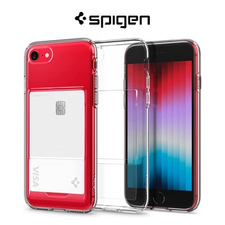 Spigen เคสคริสตัล มีช่องใส่บัตรในตัว สําหรับ iPhone SE 2022 2020 iPhone 8 iPhone 7