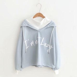 [พร้อมส่ง] เสื้อแขนยาวมีฮู๊ต พิมพ์ลาย