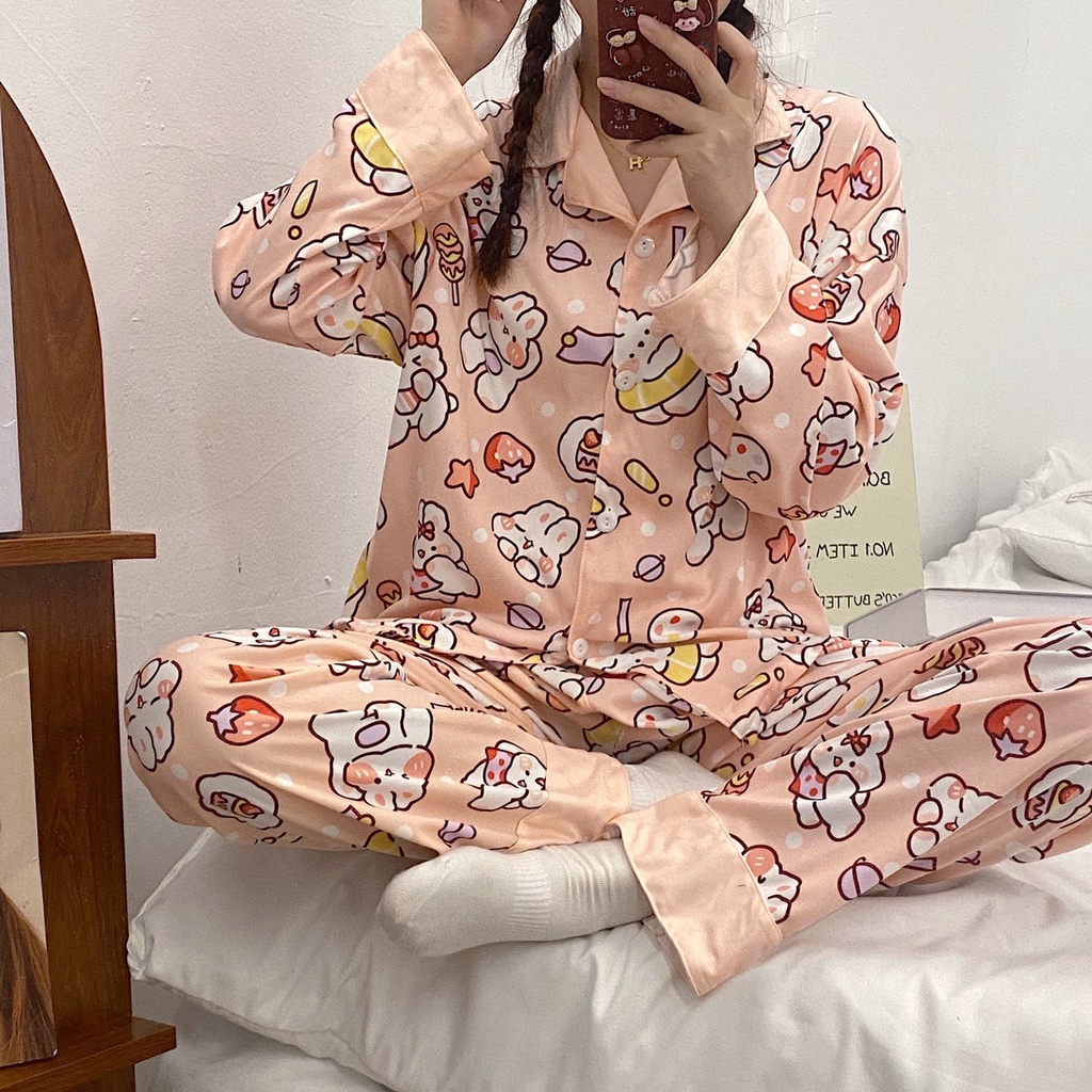 ชุดนอน ชุดนอนผ้าคอตตอน แขนขายาว งานดี งานสวย ใครชอบลุยลิ้งนี้ ชุดนอนสุด ...