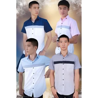 🔥รหัส J004🔥เสื้อเชิ้ตแขนสั้น เสื้อใส่เที่ยว เสื้อใส่งานแต่ง