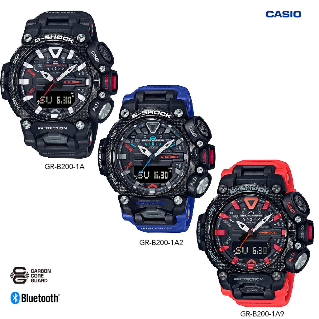 นาฬิกาข้อมือ CASIO G-SHOCK NEW MUDMASTER Bluetooth GR-B200 Series รุ่น GR-B200-1A GR-B200-1A2 GR-B20