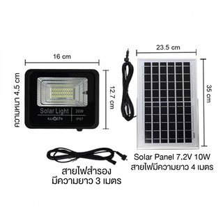 IWACHI ฟลัดไลท์โซล่าเซลล์ 20 W. พร้อมรีโมท