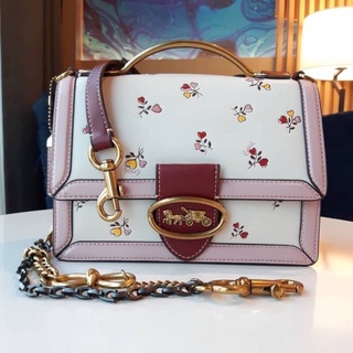 💥COACH  RILEY TOP HANDLE 22 WITH HEART FLORAL PRINT