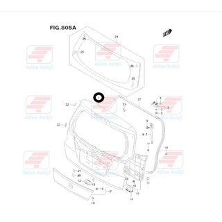 (รถยนต์)69100B77M00N000 กรอบประตูฝาท้าย สำหรับรถยนต์ SUZUKI ERTIGA โฉมเก่า รุ่น GA แท้ศูนย์