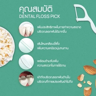[แพ็ค 3] Dentiste Dental Floss Pick 40 ชิ้น ไหมขัดฟันพร้อมด้ามจับ เส้นไหมเคลือบขี้ผึ้ง ทำความสะอาดซอกฟันได้ดี เดนทิสเต้