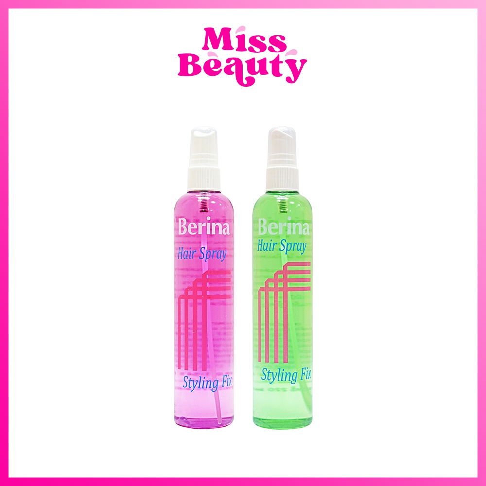 BERINA HAIR SPRAY STYLING FIX เบอริน่า แฮร์ สเปรย์ สไตลิ่งฟิกซ์ มีให้เลือก 2 สี 220มล.สเปรย์ฉีดผมชนิดแข็งพิเศษ