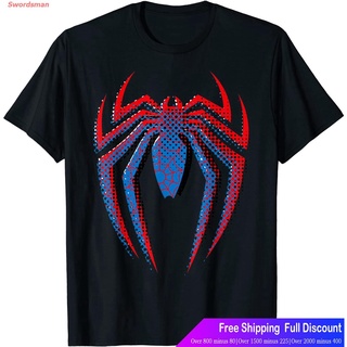 เสื้อยืดสุดเท่Swordsman Marvelเสื้อยืดผู้ชายและผู้หญิง Marvel Spider-Man Dot Build-Up Logo T-Shirt Marvel Short sleeve T