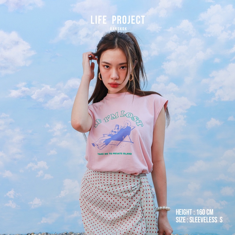 [LIFEPROJECTBKK] IF I'M LOST Sleeveless  Freesize - เสื้อยืดคอกลมแขนกุดผ้าคอตตอนแท้100%