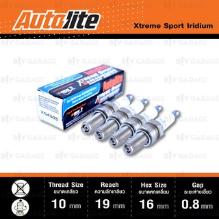 หัวเทียน AUTOLITE XS4303 ขั้ว IRIDIUM Xtreme Sport 4 หัว ใช้แทน CR8E / CR8EIX