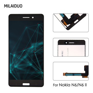 Milaiduo☆ LCD Display For Nokia 6 N6 N6 II Touch Screen Digitizer Assembly Repair Fullset