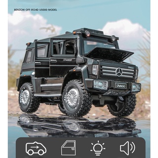 1:28 Mercedes Benz Unimog U5000 โมเดลรถเกราะอัลลอยด์ เปิดประตูอัตโนมัติ ของเล่นสําหรับเด็ก