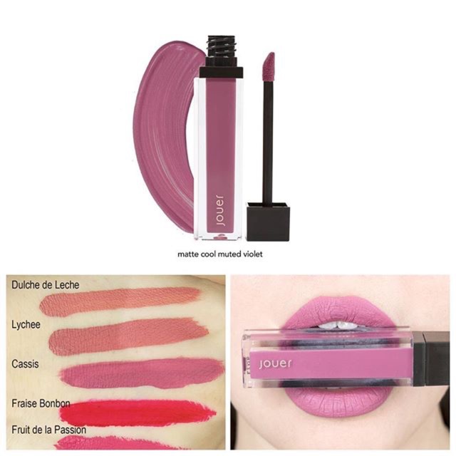 Jouer Long-Wear Lip Creme Liquid Lipstick - Cassis (Matte cool muted ...