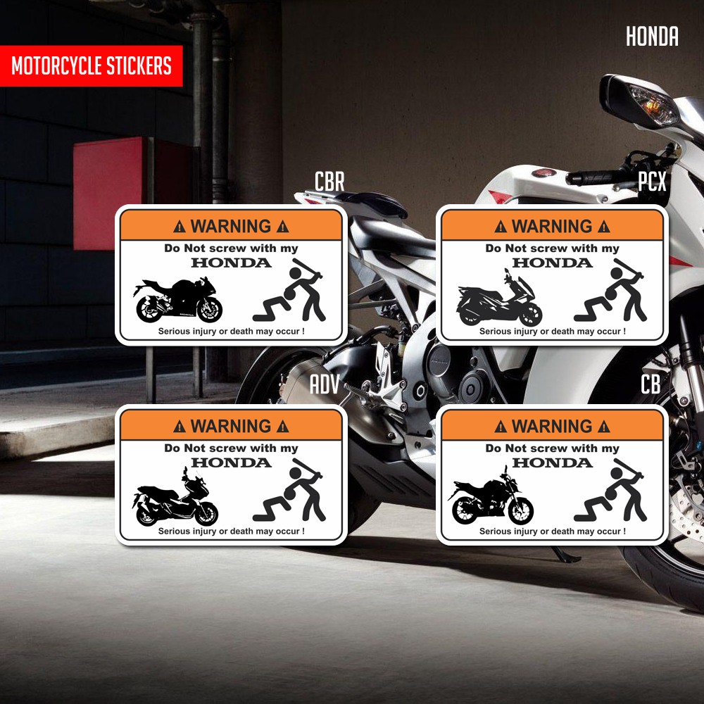 สติ๊กเกอร์คําเตือนสําหรับ Honda cbr cb pcx adv vario scoopy crf motor