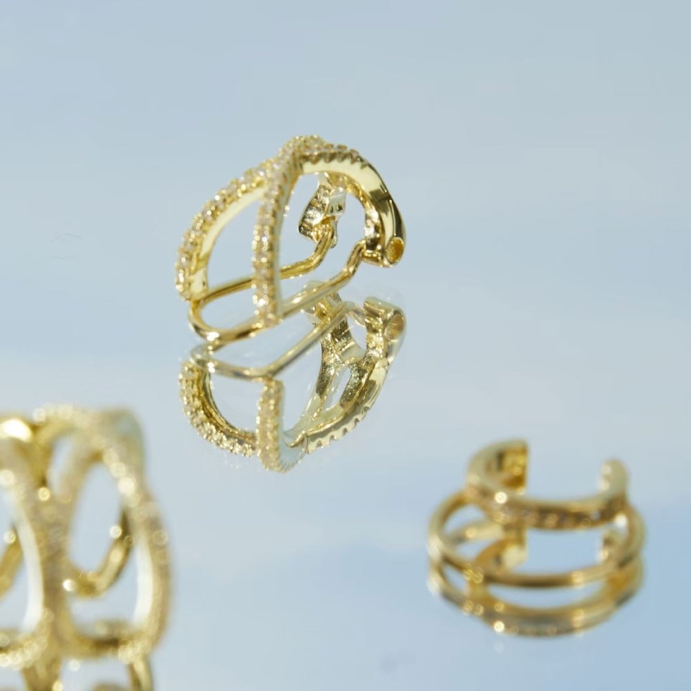 [ส่งด่วนฟรี]SWAN – Cross Ear Clip ต่างหูหนีบเงินแท้ คล้องหู ไม่ต้องเจาะ ฝังเพชรคิวบิกเซอร์โคเนีย ราคา ถูกที่สุด ดีลบีเคเค แกลเลอรีภาพที่ 9