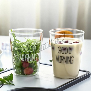 HotMind แก้วกาแฟ สกินตัวหนังสือ Good MORNING  ดีไซน์เลิศ  Breakfast glass