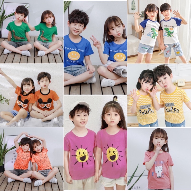 (พร้อมส่ง) เสื้อยืดเด็ก 1-9 ปี มีเก็บเงินปลายทาง