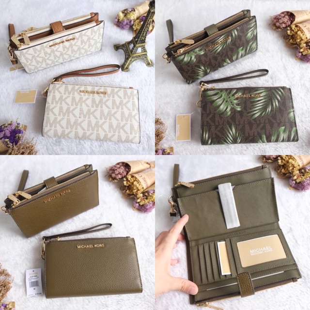 michael kors double zip phone wristlet
