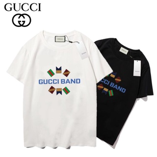 เสื้อยืดแขนสั้น ผ้าฝ้าย พิมพ์ลาย Gucc แฟชั่นสําหรับผู้ชาย และผู้หญิง