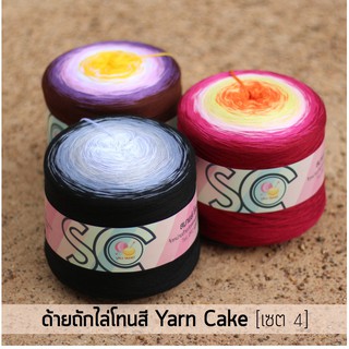 ด้ายถักไล่โทนสี กรอเรียงเส้น 5 เส้น หนัก 400g เซต 4 (YC528-YC536)