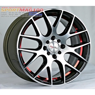 แม็กซ์ใหม่ Racing Powder998 ดำเงาอันเดอร์คัตแดง สเปค 7.5-17นื้ว 4รู100/114 Offset40