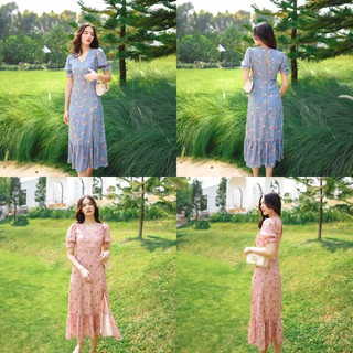 MASS Fashion : เดรสยาว ลายดอก Dress - Gianna Flower มี 2 สี