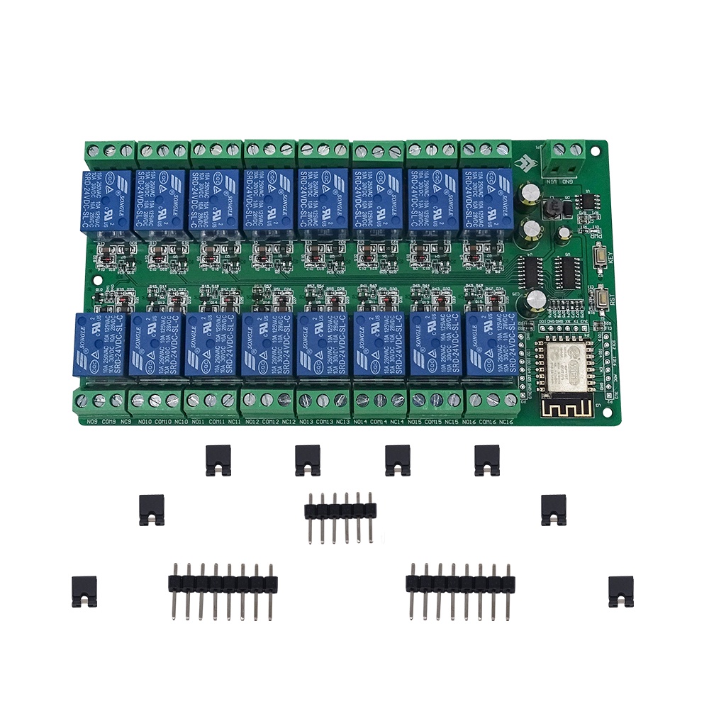 ESP8266 WIFI 16 channel relay module ESP-12F development board power supply 24V/10A  5V 12V 24V